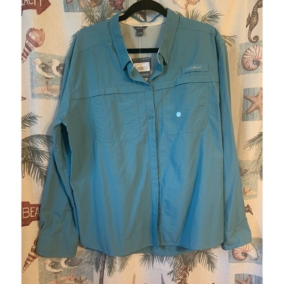 Chemise Technique Eddie Bauer Homme XXL Verte - UPF 40, évacuation De Sueur - NEUVE Avec étiquettes